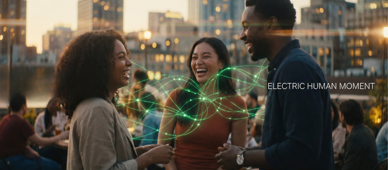 People connecting at a social event
